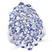 Bids.com 4.62 Carat Genuine Tanzanite .925 Sterling Silver Ring Rings