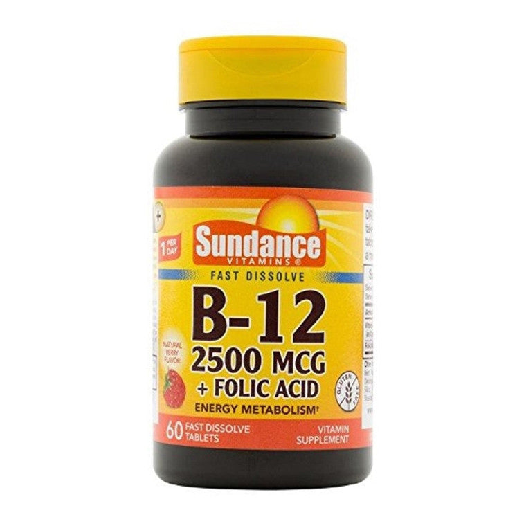 Sundance Sundance Vitamin B12 Plus Folic Acid Tablets, 2500 Mcg Vitamins & Supplements