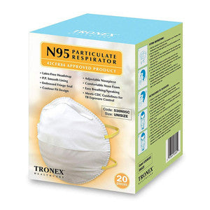 Tronex Tronex N95 Particulate Respirator Mask, NIOSH Approved, One Size (Pack of 20) Business & Industrial