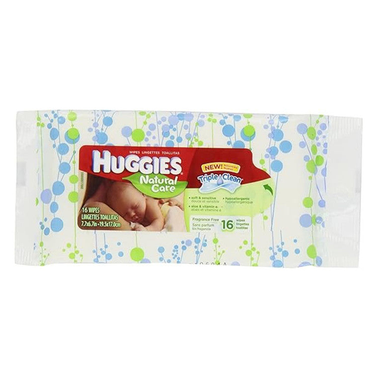 Huggies Huggies Natural Care Fragrance Free Travel Pack 16 Wipes, PK16 Flatware Lavender
