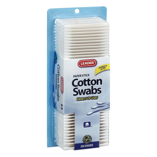 Leader Health Care Leader™ Cotton Swabs – 100% Pure Cotton with Paper Sticks Cotton Swabs