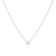 Bids.com 14K White Gold 1/2 Cttw Lab Grown Oval Shape Solitaire Diamond East West 18" Pendant Necklace (E-F Color, VS1-VS2 Clarity) Necklaces