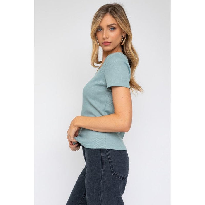 Short Sleeve Asymmetrical Top