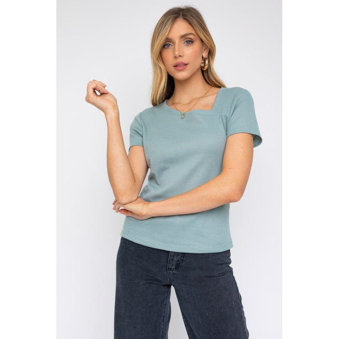 Short Sleeve Asymmetrical Top