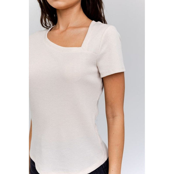 Short Sleeve Asymmetrical Top