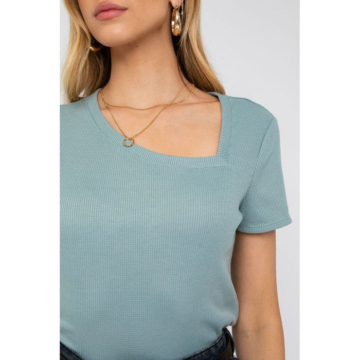 Short Sleeve Asymmetrical Top