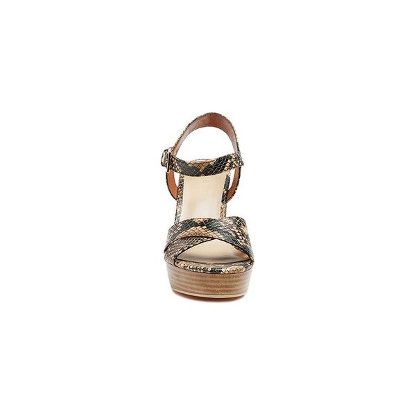 Rag & Co Chypre High Heeled Block Sandal In Tan