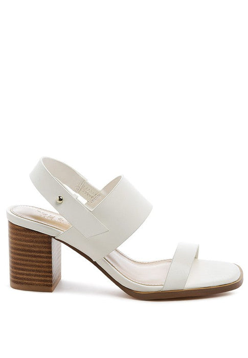 Rag & Co Gertude Slingback Block Heel Leather Sandal