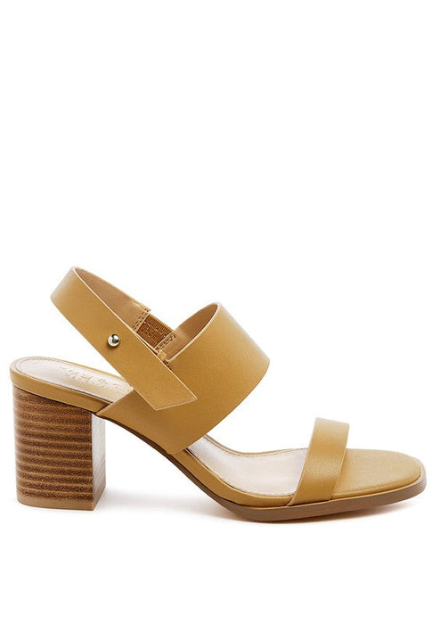 Rag & Co Gertude Slingback Block Heel Leather Sandal