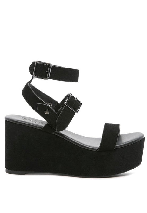 Rag & Co Portia Leather Wedge Sandal