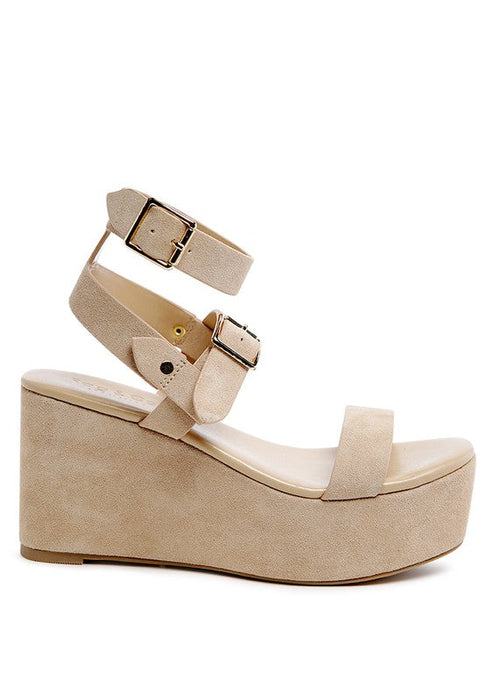 Rag & Co Portia Leather Wedge Sandal