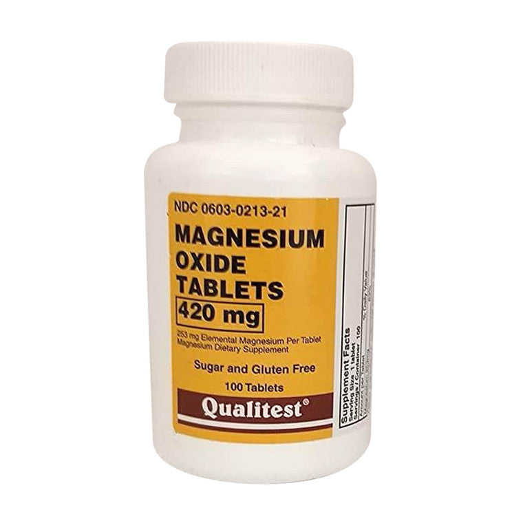 Qualitest Qualitest Magnesium Oxide 420mg Tablets 100ct Vitamins & Supplements