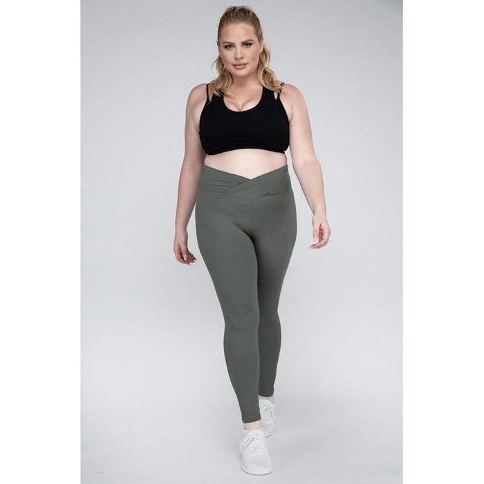 Plus Size V Waist Full Length Leggings