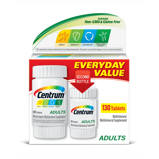 Centrum Centrum Adult (130 Count) Complete Multivitamin / Multimineral Supplement Tablet, Vitamin D3, B Vitamins, Iron, Antioxidants Vitamins & Supplements