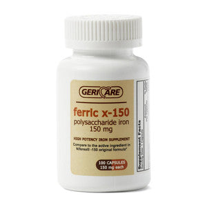 McKesson McKesson Geri Care Ferric X-150 Polysaccharide Iron Capsules Vitamins & Supplements