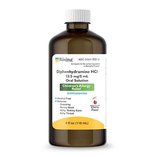 Diphenhydramine Diphenhydramine Hcl 12.5 Mg, Kids Allergy Syrup, 4 Oz Medicine Cabinets