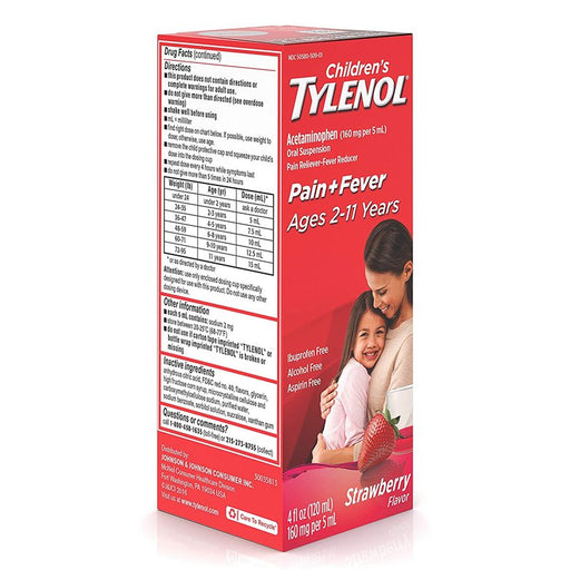 Tylenol Children's Tylenol® Pain + Fever Oral Suspension – Strawberry Flavor (4 fl oz) Health & Beauty