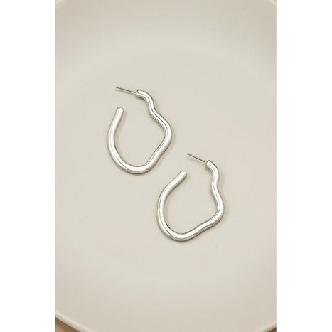 Irregular Shape Metal Hoop Earrings