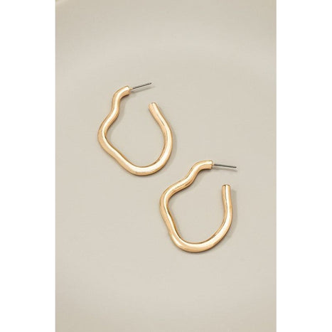 Irregular Shape Metal Hoop Earrings