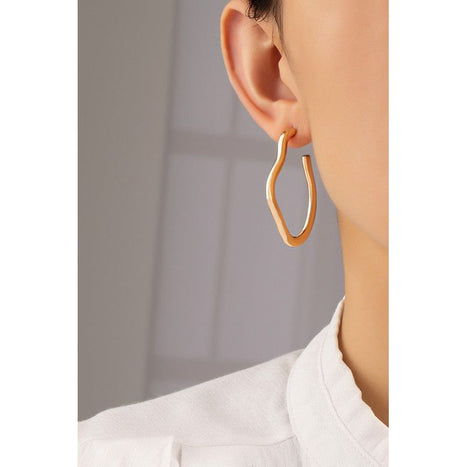 Irregular Shape Metal Hoop Earrings