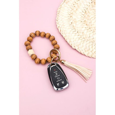 Leopard Beaded Key Ring