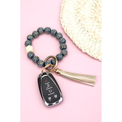 Leopard Beaded Key Ring