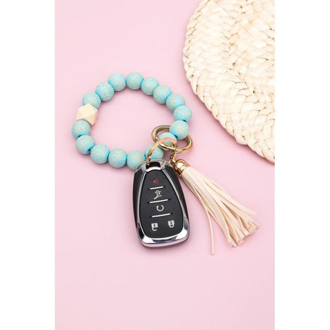 Leopard Beaded Key Ring