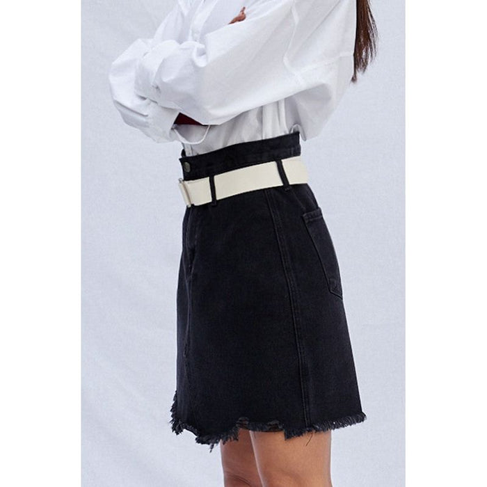 High Waist Premium Mini Skirt With Belt