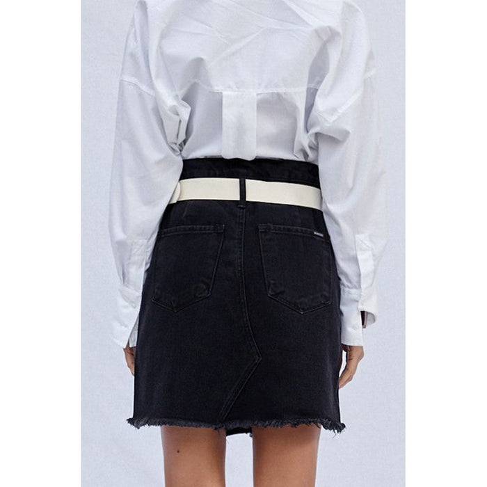 High Waist Premium Mini Skirt With Belt