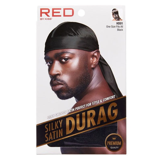 Red By Kiss Red By Kiss Black Silky Satin Durag - Upgraded: Extra Long Tails HD01 Hair Care