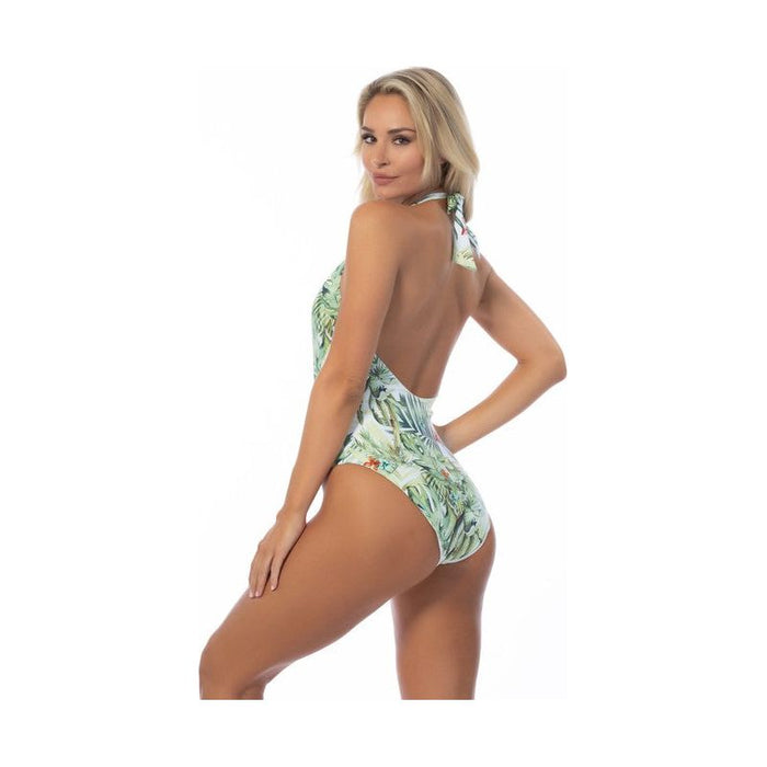 TROPICAL V NECKLINE ONE PIECE SWIMSUIT