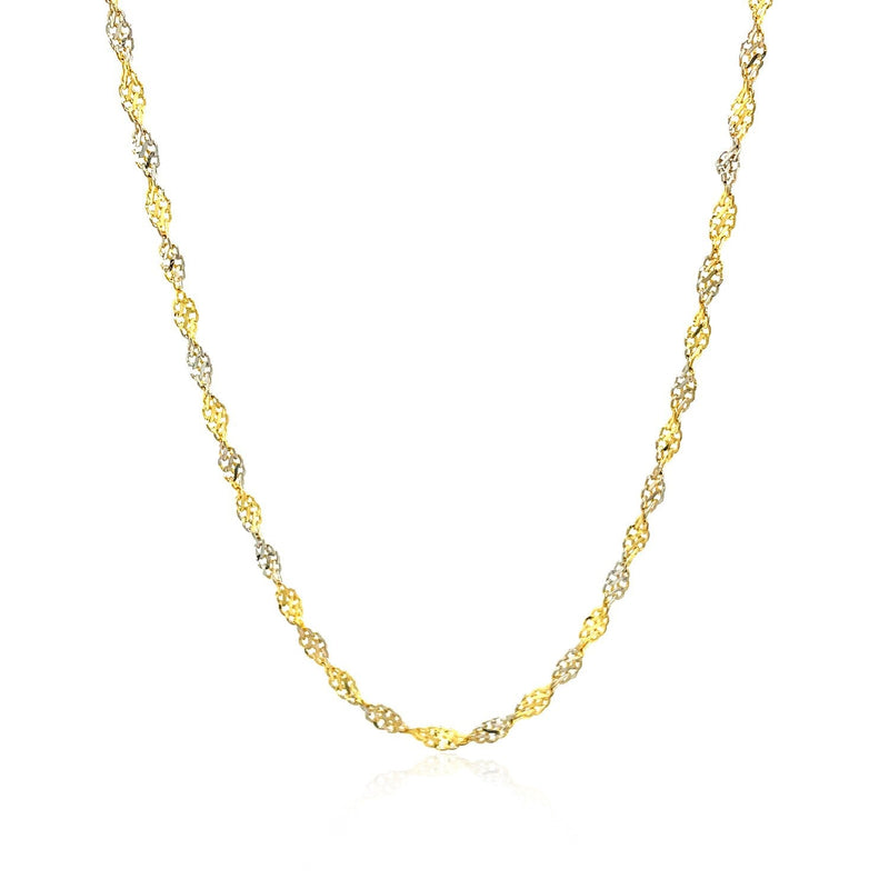 Bids.com 2.0mm 14k Two-Tone Gold Singapore Chain Necklaces