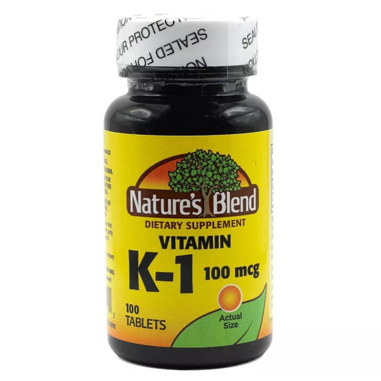 Nature's Blend Nature's Blend Vitamin K 100 mcg, Bone Health Support, 100 Tablets Vitamins & Supplements White Smoke