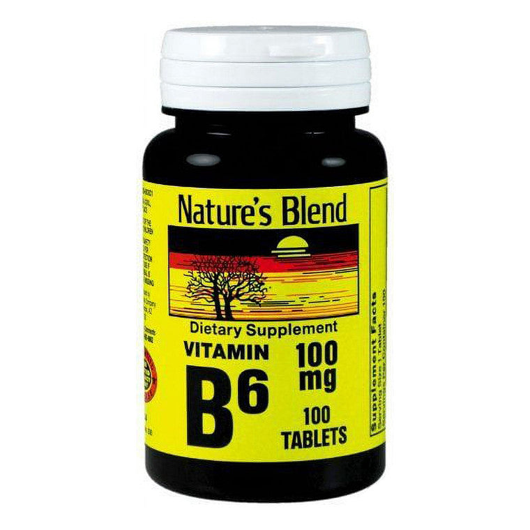 Nature's Blend Nature's Blend® Vitamin B6 – 100 mg Energy &amp; Nerve Support (Tablets) Vitamins & Supplements