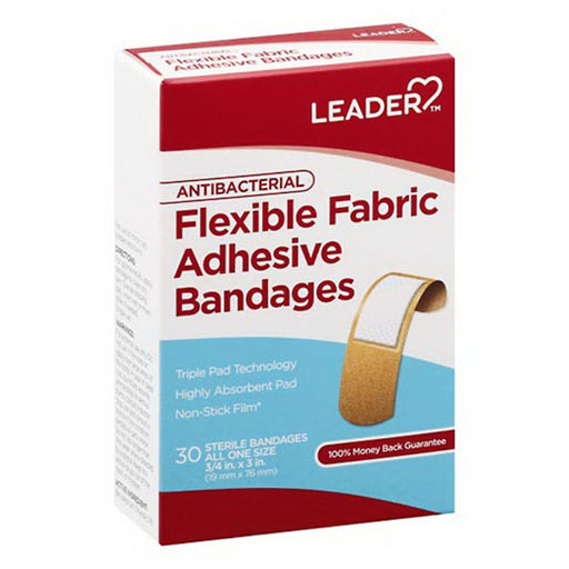 Leader Leader Adhesive Bandages, Antibacterial, Flexible Fabric, All One Size First Aid