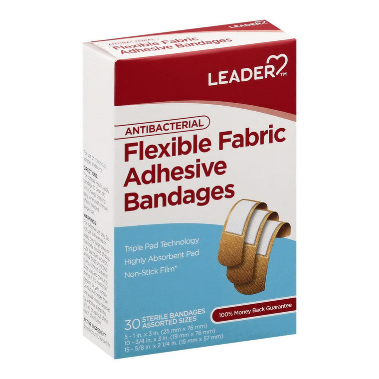 Leader Leader Flexible Fabric Adhesive Bandages Assorted 30ct Medical Tape & Bandages