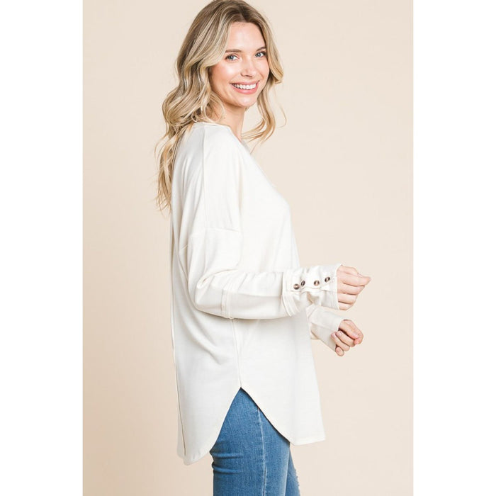 Culture Code V-Neck Dropped Shoulder Blouse