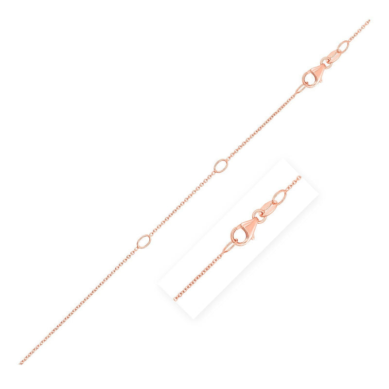 Bids.com Double Extendable Cable Chain in 14k Rose Gold (1.0mm) Necklaces