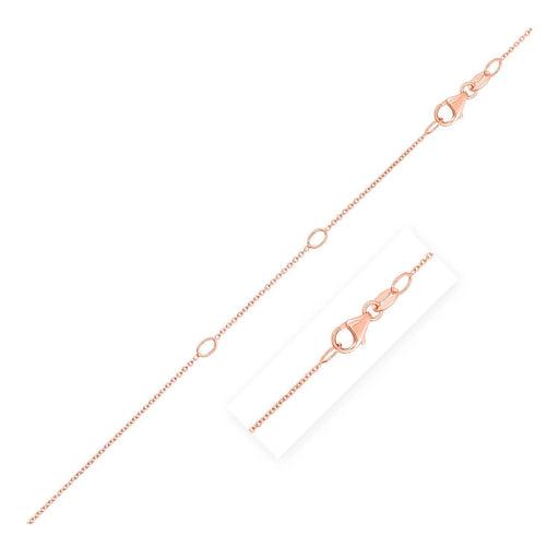 Bids.com Double Extendable Cable Chain in 14k Rose Gold (1.0mm) Necklaces