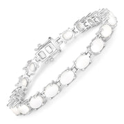 Bids.com 10.26 Carat Genuine Opal .925 Sterling Silver Bracelet Bracelets