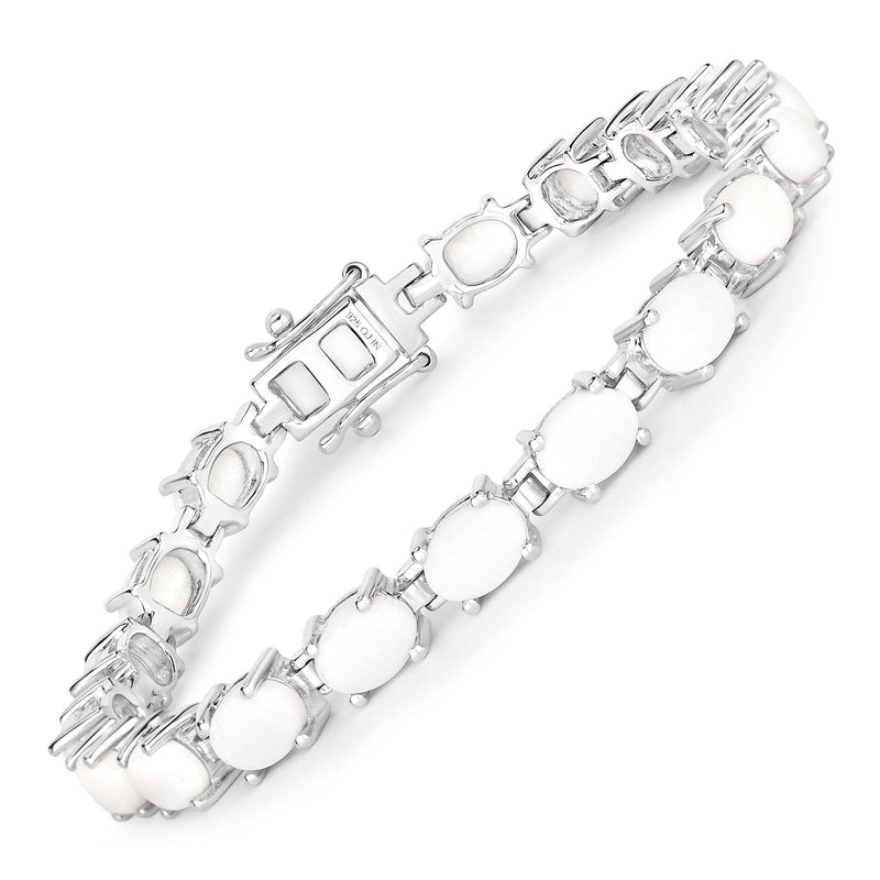 Bids.com 10.26 Carat Genuine Opal .925 Sterling Silver Bracelet Bracelets