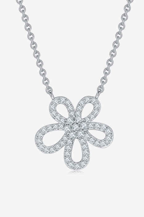 Moissanite Flower Pendant 925 Sterling Silver Necklace