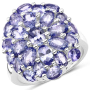 Bids.com 7.08 Carat Genuine Tanzanite .925 Sterling Silver Ring Rings