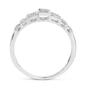 Bids.com 14K White Gold Plated 0.26 Carat Genuine White Diamond .925 Sterling Silver Ring Rings
