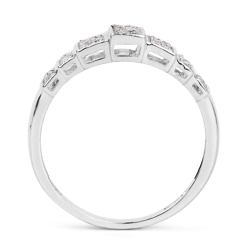 Bids.com 14K White Gold Plated 0.26 Carat Genuine White Diamond .925 Sterling Silver Ring Rings