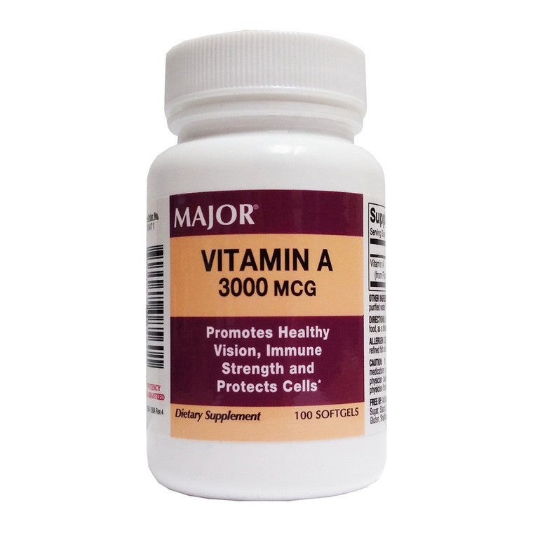 Major Vitamin A  Soluble Capsule 10Mu 100Ct Vitamins & Supplements