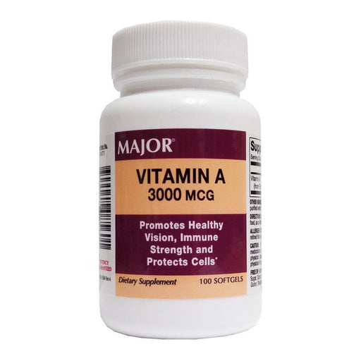 Major Vitamin A  Soluble Capsule 10Mu 100Ct Vitamins & Supplements