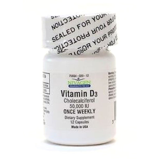 Nivagen Nivagen Vitamin D3 Cholecalciferol 50000 UI Supplement Capsules Vitamins & Supplements