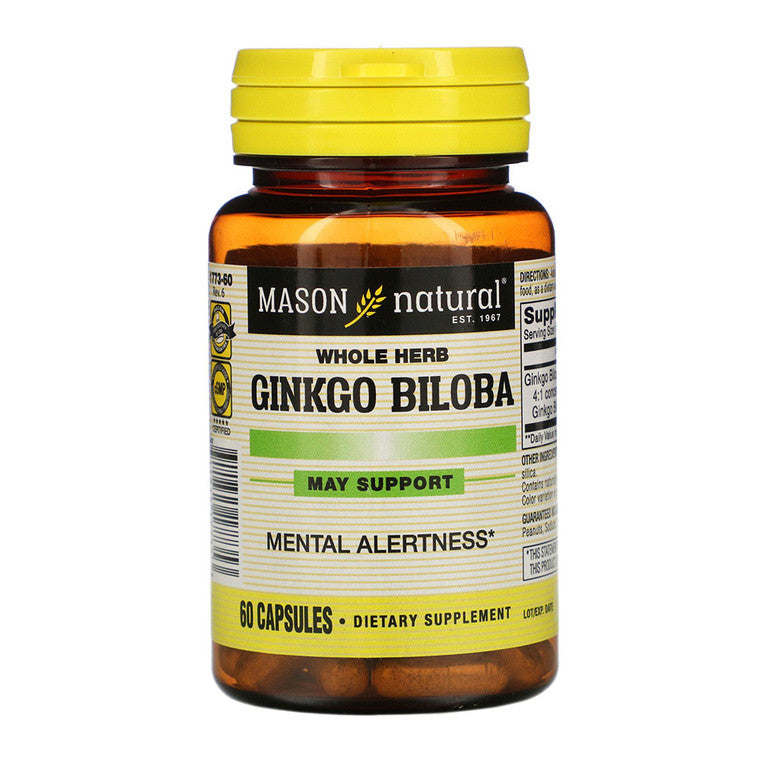 Mason Natural Mason Natural Ginkgo Biloba, Standardized Extract, 60 Capsules Vitamins & Supplements Light Gray