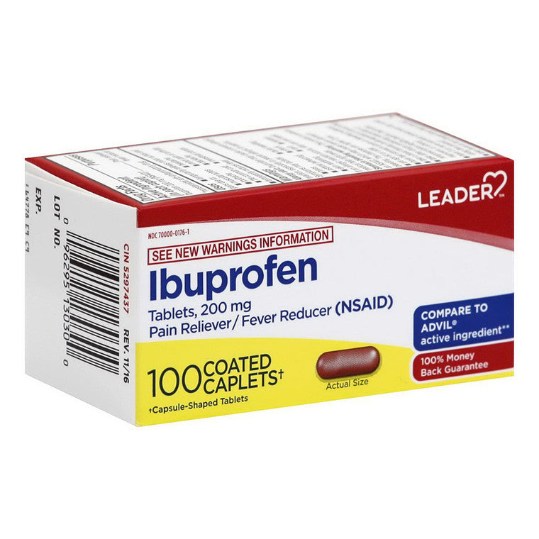 Leader Health Care Leader Health Care Ibuprofen, 200 Mg Coated Tablets Medicine & Drugs
